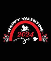 Vektor Typografie glücklich Valentinsgrüße Tag T-Shirt Design, Valentinstag Tag Illustration