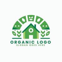 organisch Grün Natur Blatt Konzept Bauernhof Zuhause Haus Logo Design Vektor, Grün Stadt Konzept Natur Baum Zuhause Haus Gebäude Logo Design Vektor