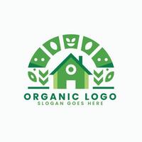 organisk grön natur blad begrepp bruka Hem hus logotyp design vektor, grön stad begrepp natur träd Hem hus byggnad logotyp design vektor