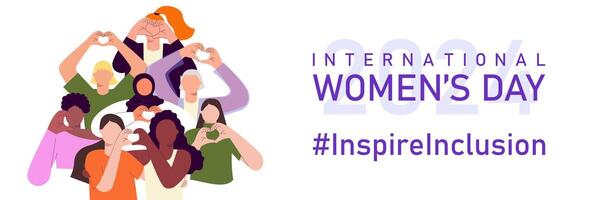 inspirieren Aufnahme Banner International Damen Tag Vektor Illustration