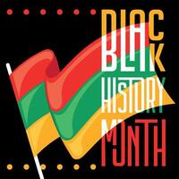 schwarz Geschichte Monat Hintergrund mit winken Flagge Vektor