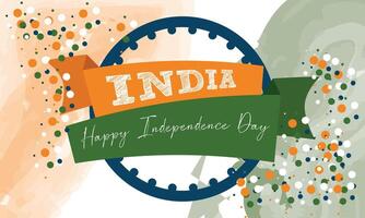 farbig glücklich Indien Unabhängigkeit Tag Poster vektor