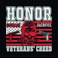 amerikan veteraner galen i de USA tjäna med ära, premie veteraner dag t-shirt design vektor