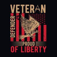 amerikan veteraner galen i de USA tjäna med ära, premie veteraner dag t-shirt design vektor