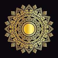 Luxus Mandala Design schwarz Hintergrund im golden Farbe vektor