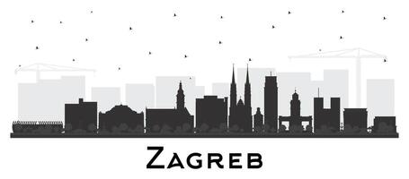 zagreb Kroatien Stadt Horizont Silhouette mit schwarz Gebäude isoliert auf Weiß. zagreb Stadtbild mit Sehenswürdigkeiten. Geschäft Reise und Tourismus Konzept mit historisch die Architektur. vektor