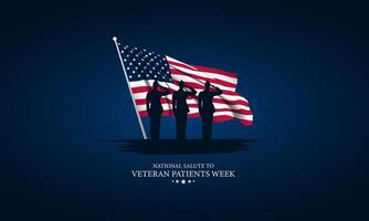 National Gruß zu Veteran Patienten Woche Hintergrund Vektor Illustration