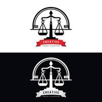 Rechtsanwalt oder Justizgesetz-Logo-Vektordesign, Ikonenillustration vektor