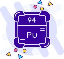 Plutonium Freistil solide Symbol vektor