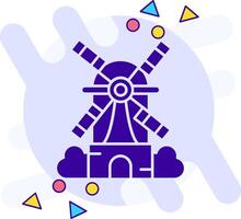 Windmühle Freistil solide Symbol vektor