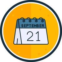 21:e av september fylld vers ikon vektor
