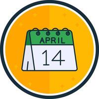 14:e av april fylld vers ikon vektor