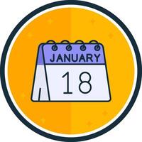 18: e av januari fylld vers ikon vektor