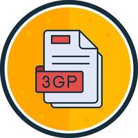 3gp gefüllt Vers Symbol vektor