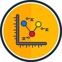 Diagramm gefüllt Vers Symbol vektor