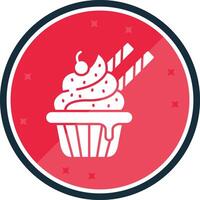 Cupcake Glyphe Vers Symbol vektor