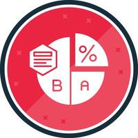 Kuchen Diagramm Glyphe Vers Symbol vektor