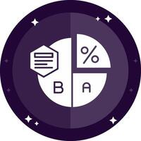 Kuchen Diagramm solide Abzeichen Symbol vektor