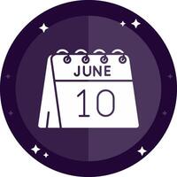 10:e av juni fast märken ikon vektor