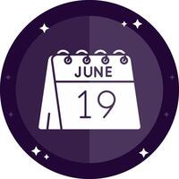 19:e av juni fast märken ikon vektor