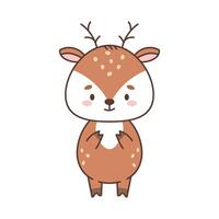 süß Hirsch im kawaii Stil. süß Tiere im kawaii Stil. Zeichnungen zum Kinder. isoliert Vektor Illustration