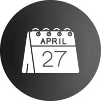 27: e av april fast svart ikon vektor