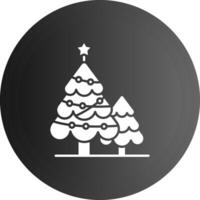 jul träd fast svart ikon vektor