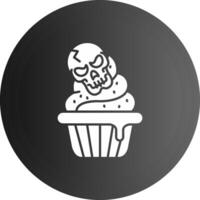 Cupcake solide schwarz Symbol vektor