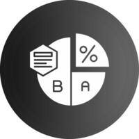 Kuchen Diagramm solide schwarz Symbol vektor