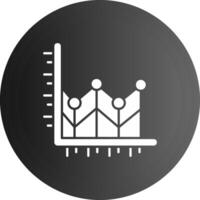 Linie Diagramm solide schwarz Symbol vektor