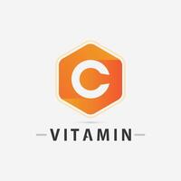 vitamin c logotyp vektor design vektor ikon hälsa näring