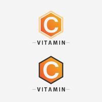 vitamin c logotyp vektor design vektor ikon hälsa näring