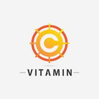 vitamin c logotyp vektor design vektor ikon hälsa näring