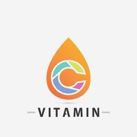 vitamin c logotyp vektor design vektor ikon hälsa näring