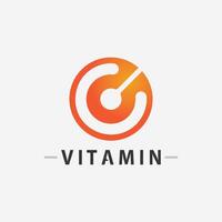 Vitamin C Logo Vektor Design Vektor Icon Gesundheit Ernährung