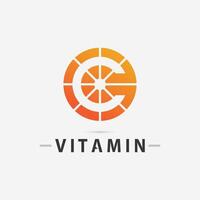 vitamin c logotyp vektor design vektor ikon hälsa näring