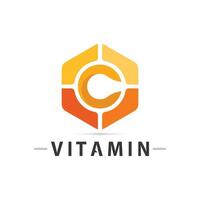 vitamin c logotyp vektor design vektor ikon hälsa näring