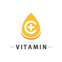 vitamin c logotyp vektor design vektor ikon hälsa näring