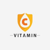 Vitamin C Logo Vektor Design Vektor Icon Gesundheit Ernährung