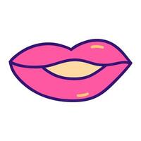 Rosa weiblich Lippen Symbol. Valentinsgrüße Tag. Vektor Gekritzel