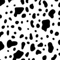 Vektor Kuh Muster nahtlos Hintergrund, schwarz irregulär Patches auf Weiß Hintergrund.