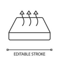 Atmungsaktive Matratze lineares Symbol. dünne Linie Abbildung. Kinderbettmatratze mit atmungsaktivem Bezugsstoff. Kontursymbol. Vektor isolierte Umrisszeichnung. bearbeitbarer Strich