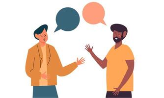 zwei Mann reden. Treffen von freunde oder Kollegen Illustration vektor