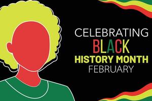 fira svart historia månad baner design mall. afrikansk kvinnor i modern svart historia månad illustration. vektor