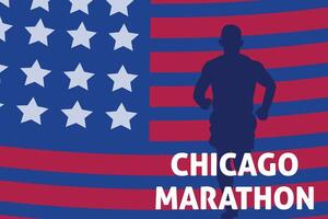 chicago maraton händelse bakgrund begrepp. vektor illustration.