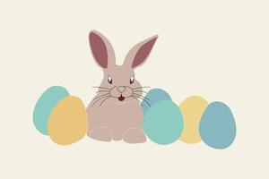 Ostern Hase mit Eier Hintergrund. Ostern Montag Hintergrund Konzept Vektor. vektor