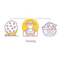 jordbruk koncept ikon. jordbrukare. skörd. jordbruk idé tunn linje illustration. vektor isolerade konturritning