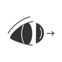 ögonkontaktlinser ta bort glyfikonen. siluett symbol. negativt utrymme. vektor isolerade illustration
