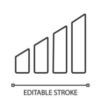 Lineares Symbol für die Leistungsstufe. Lautstärkeregelung. dünne Linie Abbildung. Einstellung. Temperaturregelung der Klimaanlage. Handy-Signal. Kontursymbol. Vektor isolierte Umrisszeichnung. bearbeitbarer Strich