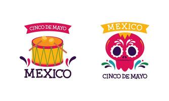 cinco de Mayo Feier im Mexiko. Mexikaner Element Sammlung vektor